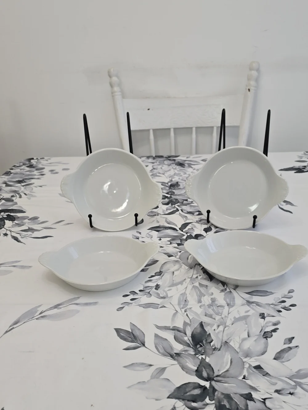 Vintage Set Of 4 Pillivuyt France  Au Gratin Porcelain Dishes White 7.75